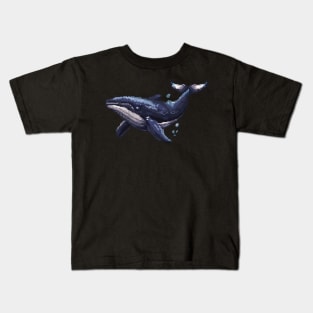 Pixelated Whale Artistry Kids T-Shirt